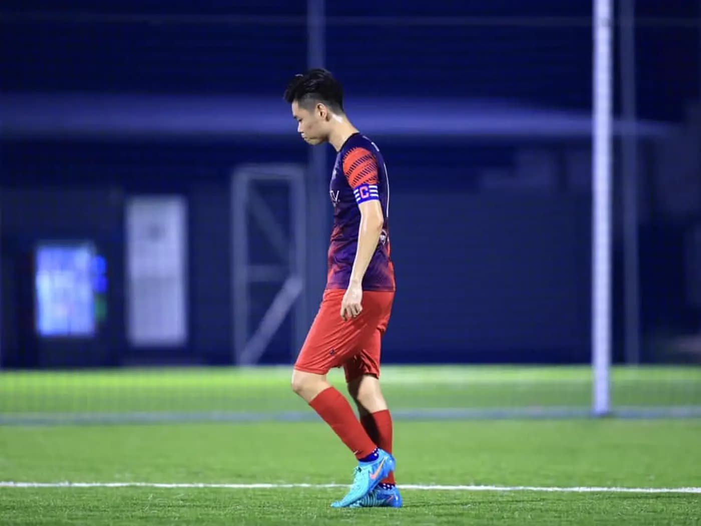 A player tired and tensed after a long spell at ArmourX Sports