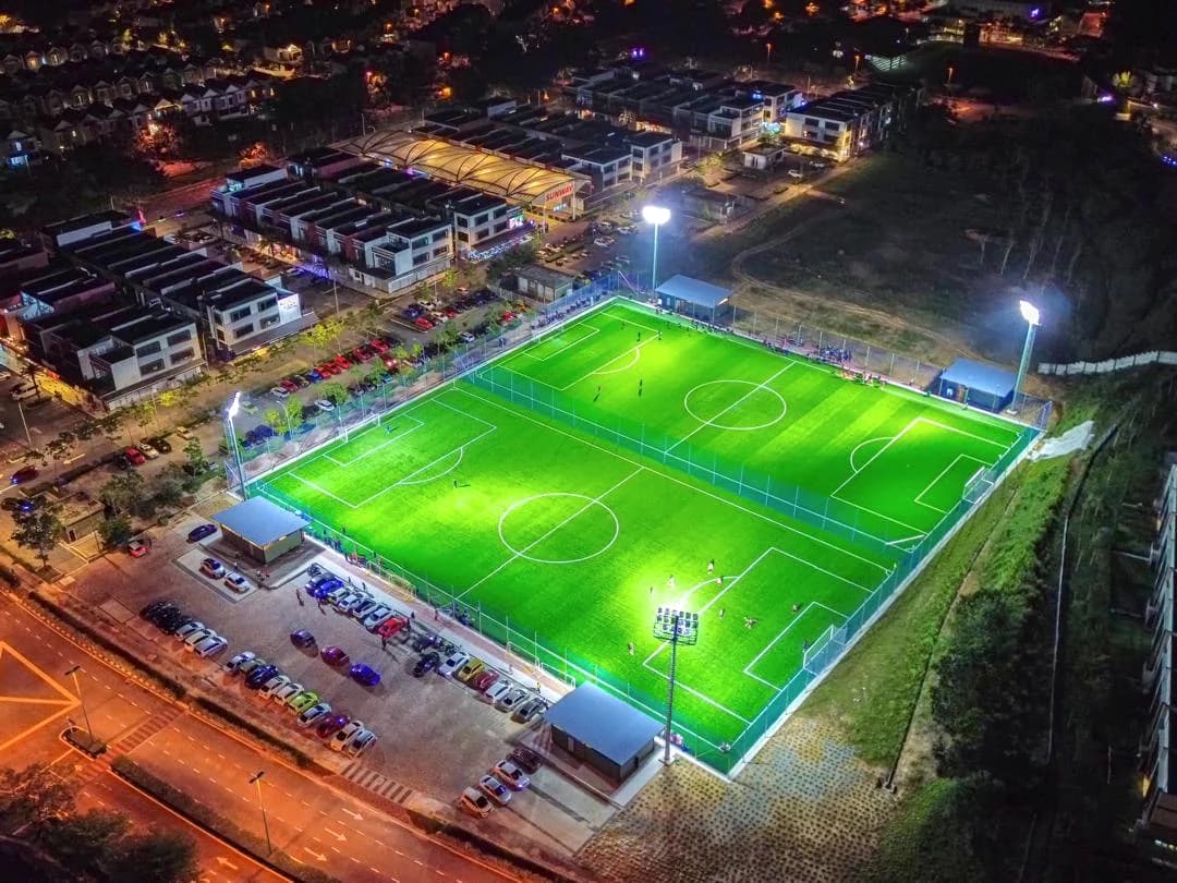 Aerial view of both ArmourX Sports pitches in Iskandar Puteri